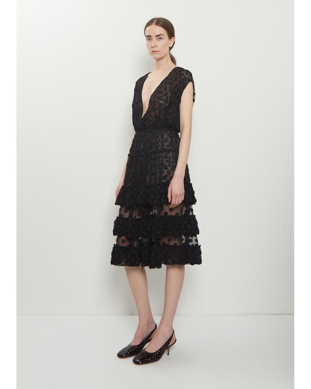 Dries Van Noten Black Dally Mesh Dress