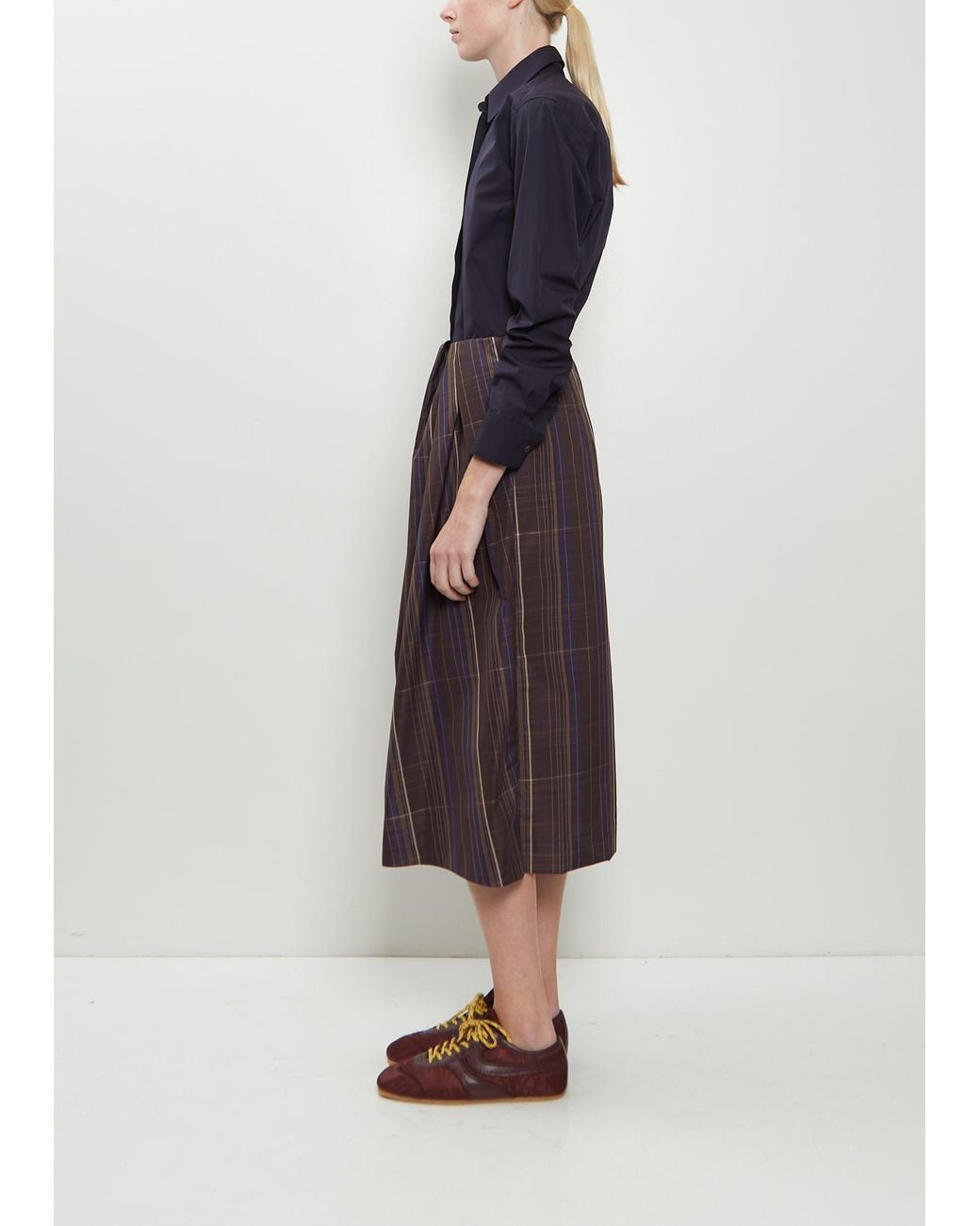 Dries Van Noten Blue Sonista Technical Twill Skirt