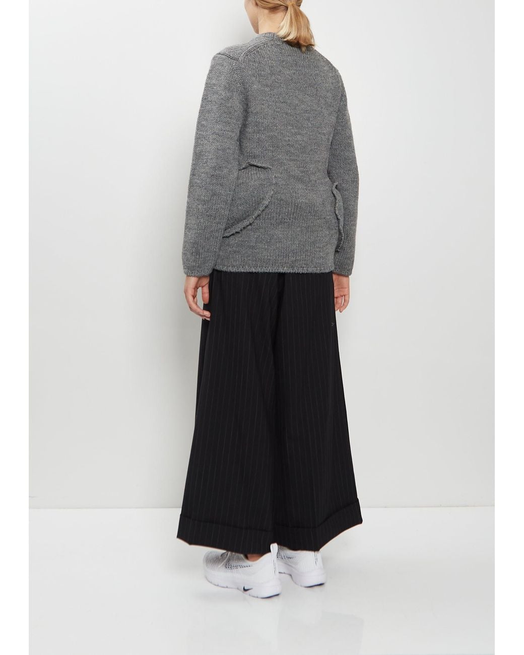 Comme des Garçons Gray Padded Details Wool Sweater
