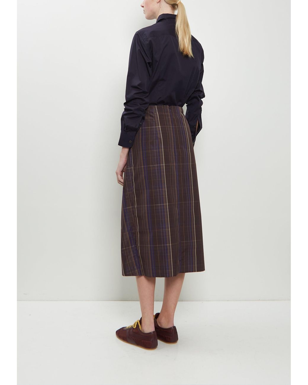 Dries Van Noten Blue Sonista Technical Twill Skirt