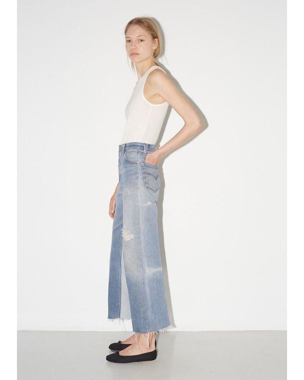 RE/DONE Denim High Rise Wide Leg Crop 