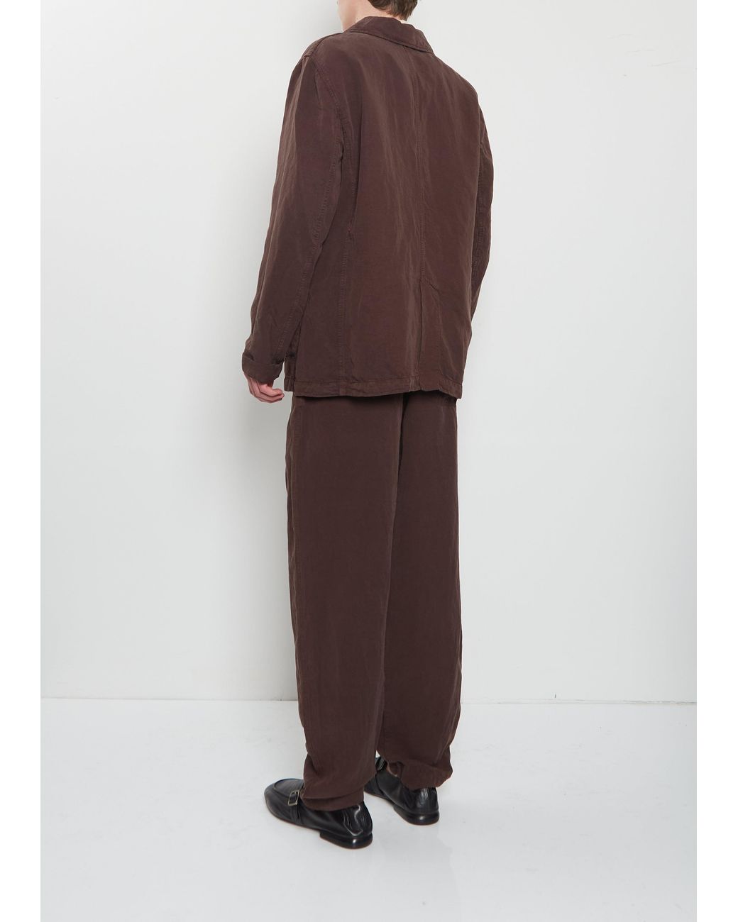 Casey Casey Brown U Courte Linen Jacket