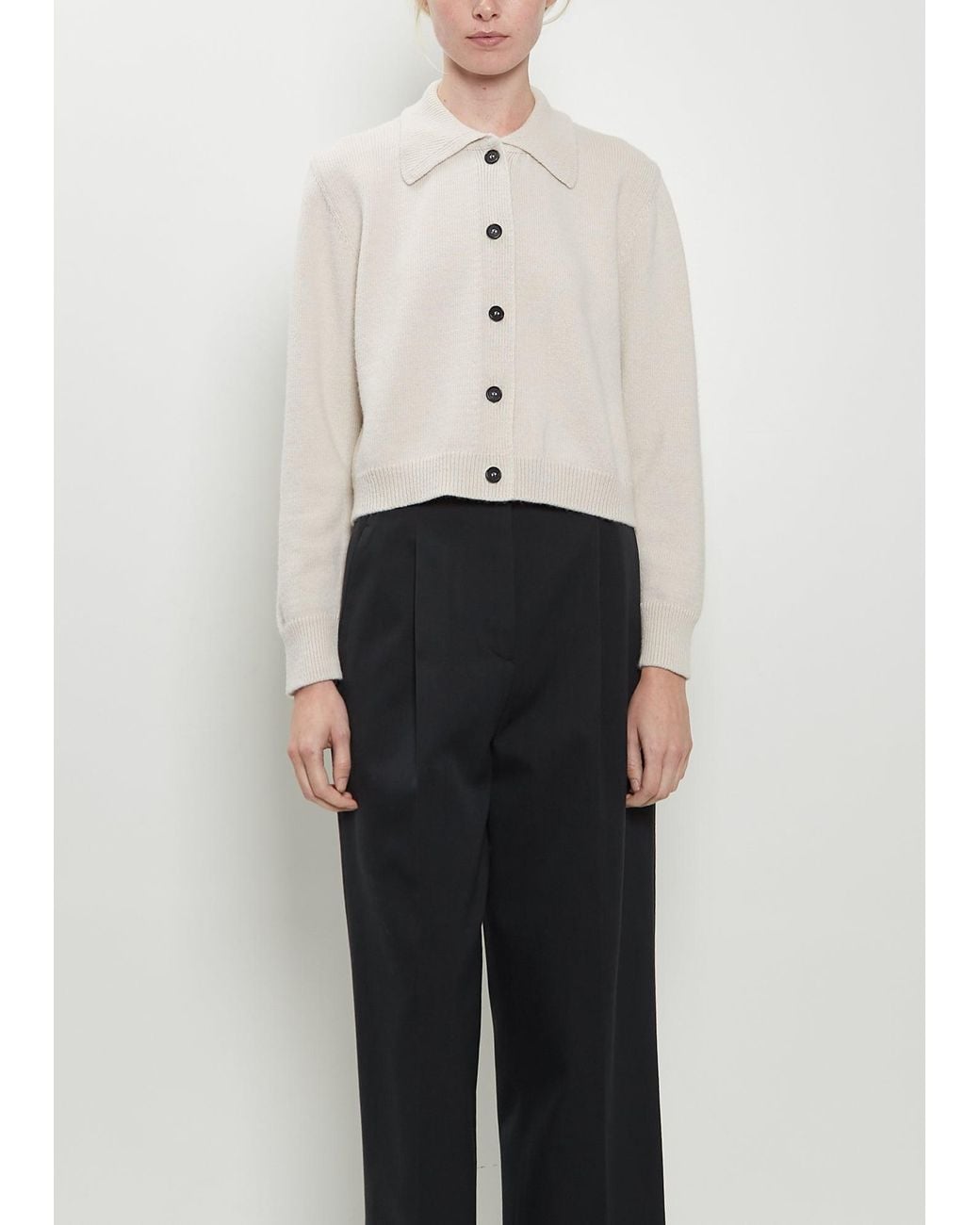 Margaret Howell White Merino Wool Cardigan Jacket