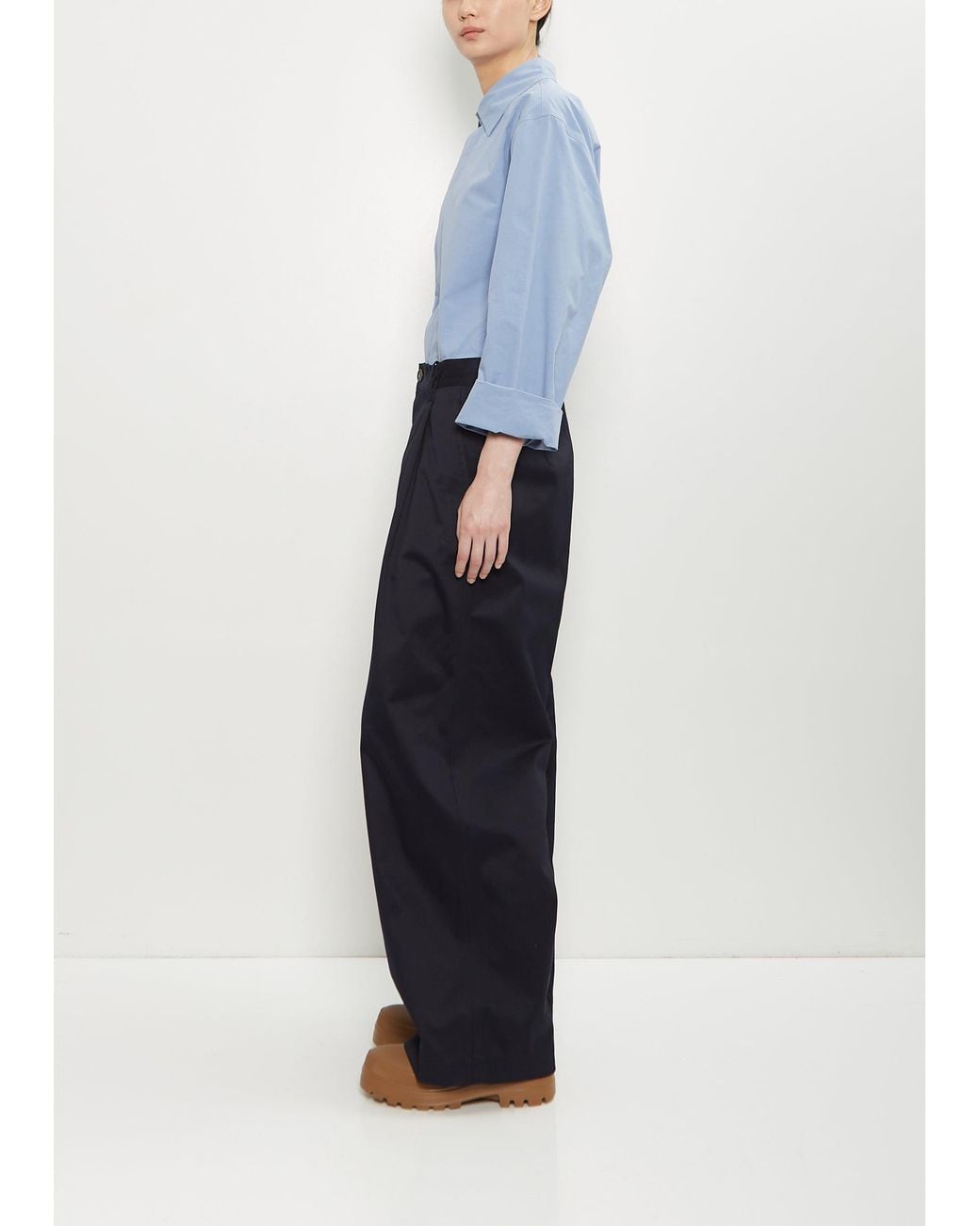 Sofie D'Hoore Blue Pasadena Cotton Darted Pants