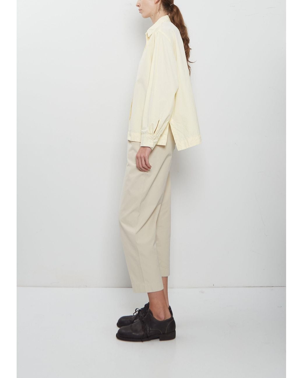 Casey Casey White Biggy Paper Cotton Shirt