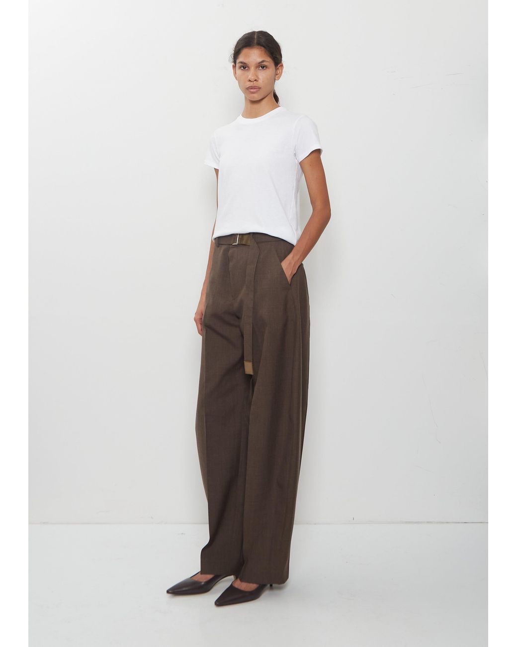 Sacai Brown Wool Suiting Pants
