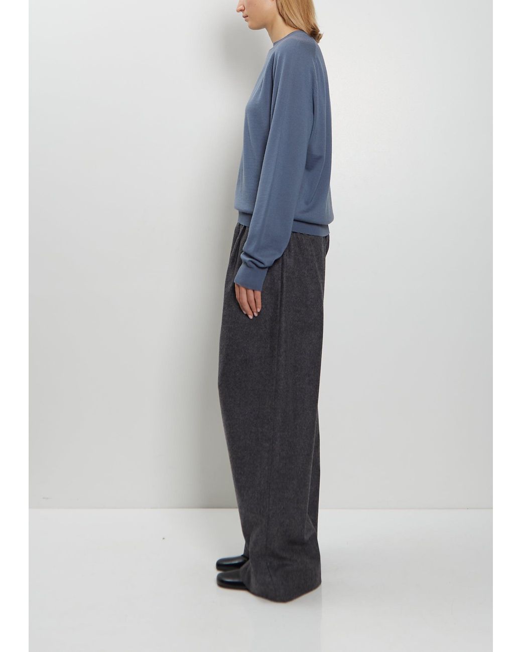 Meta Campania Collective Blue Jack Crew Neck Merino Wool Sweater