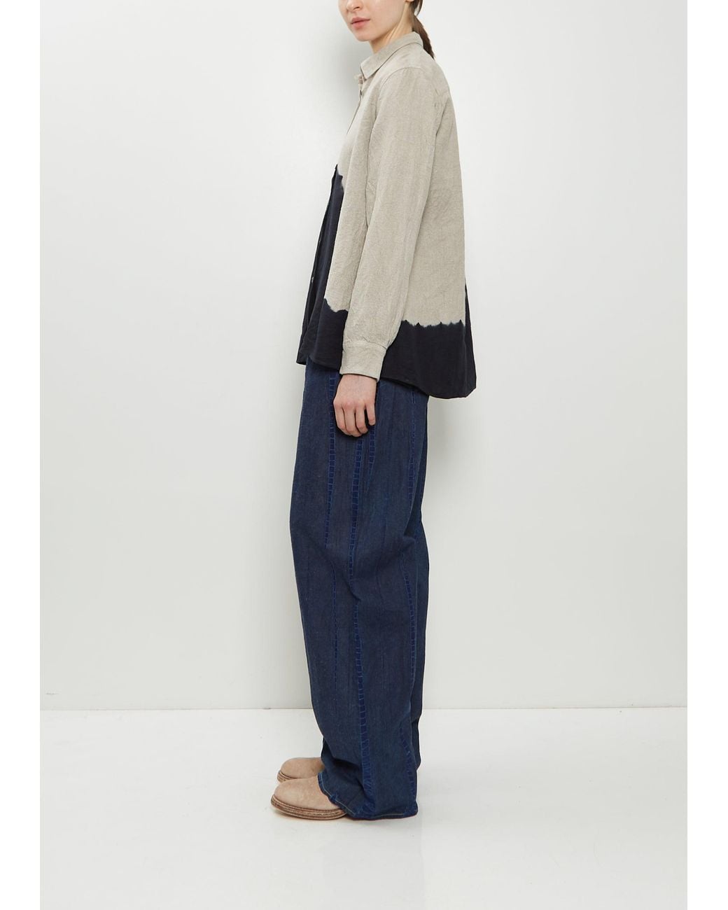 Suzusan Blue Linen Long Sleeve Shirt