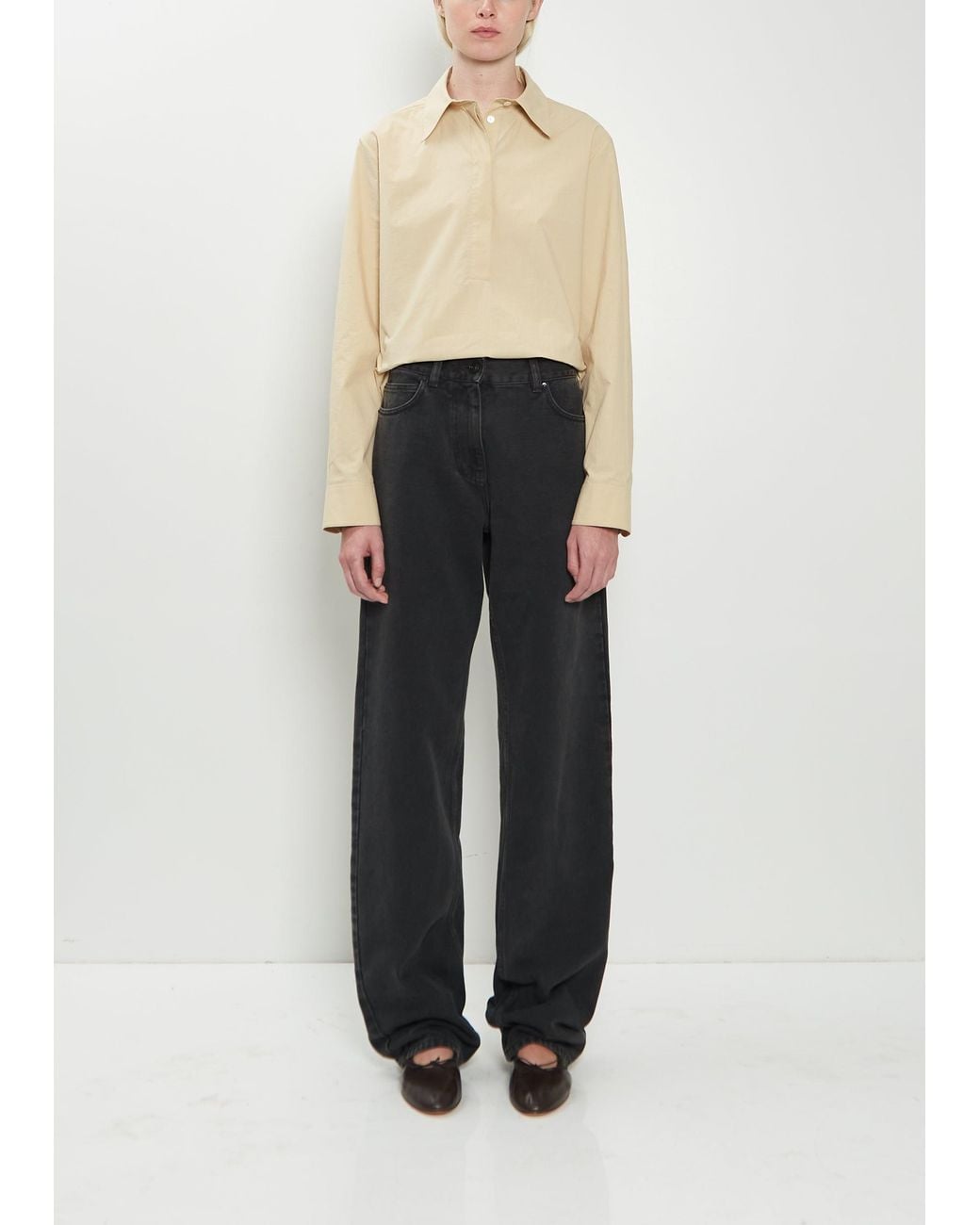 The Row Black Clair Cotton Denim Jean