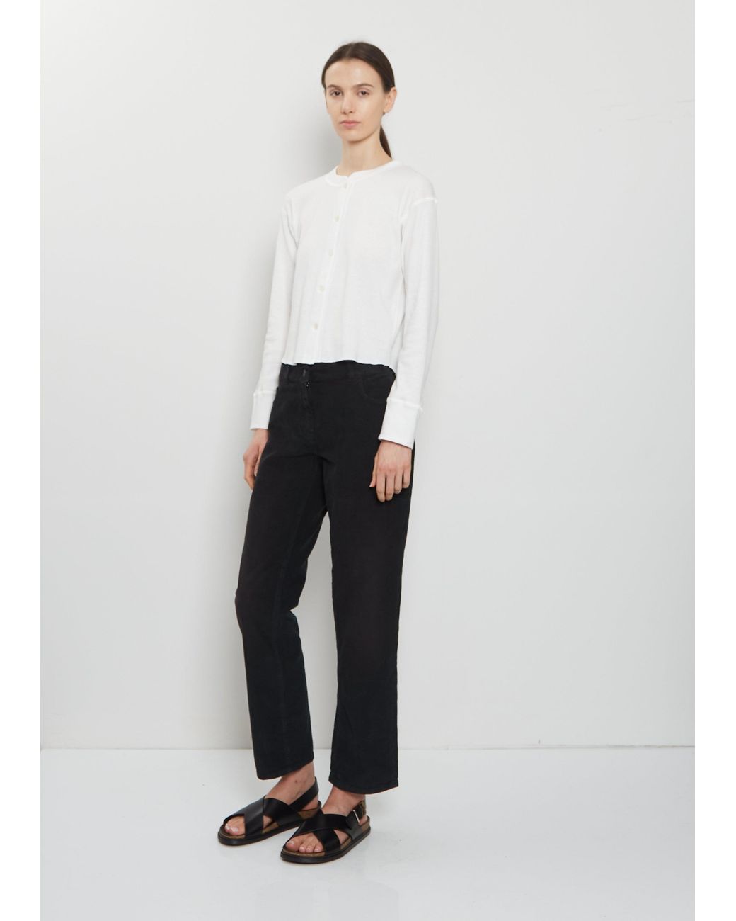 The Row White Buckle Leather Sandal
