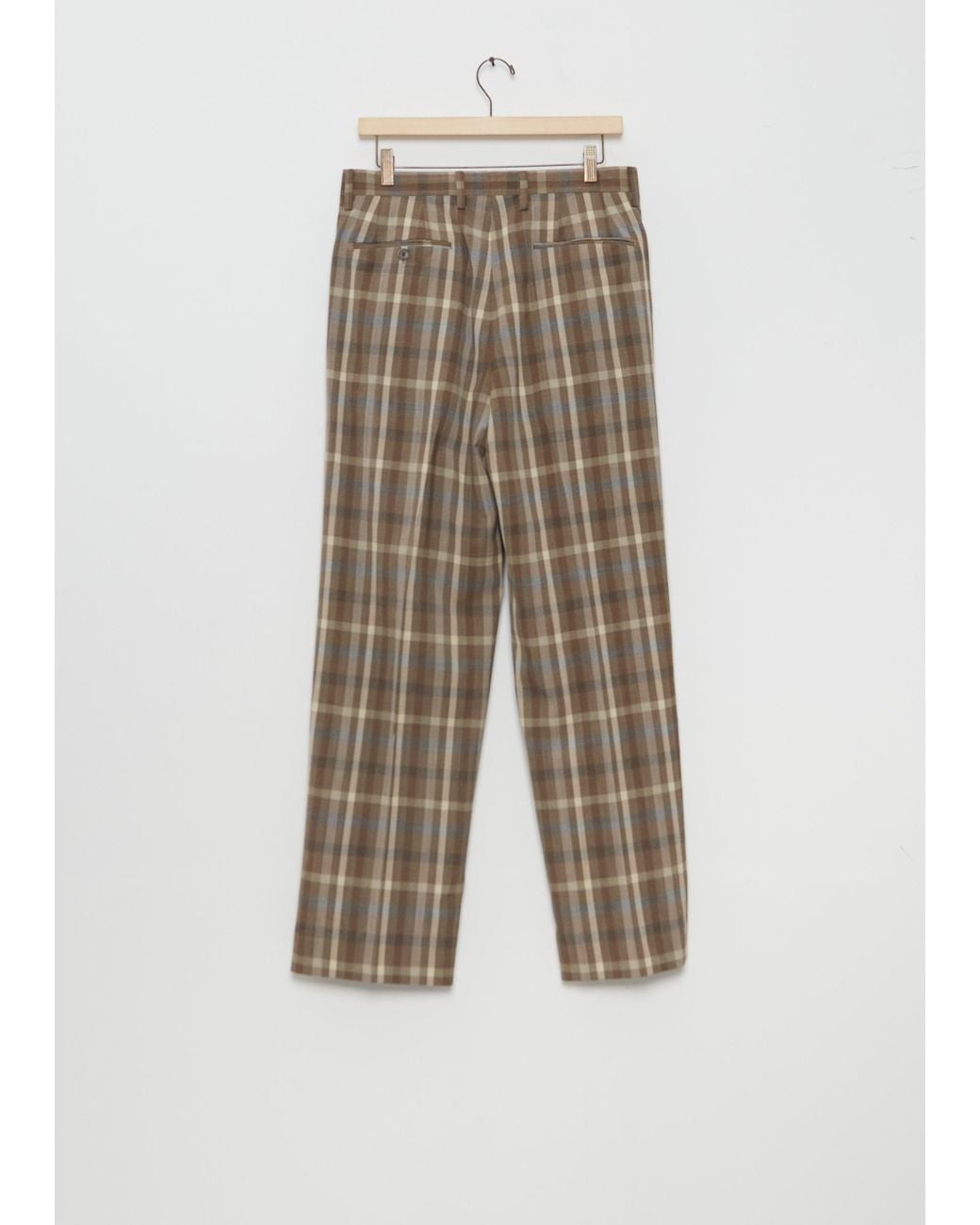 Auralee Natural Super Fine Tropical Wool Check Two-tuck Slacks
