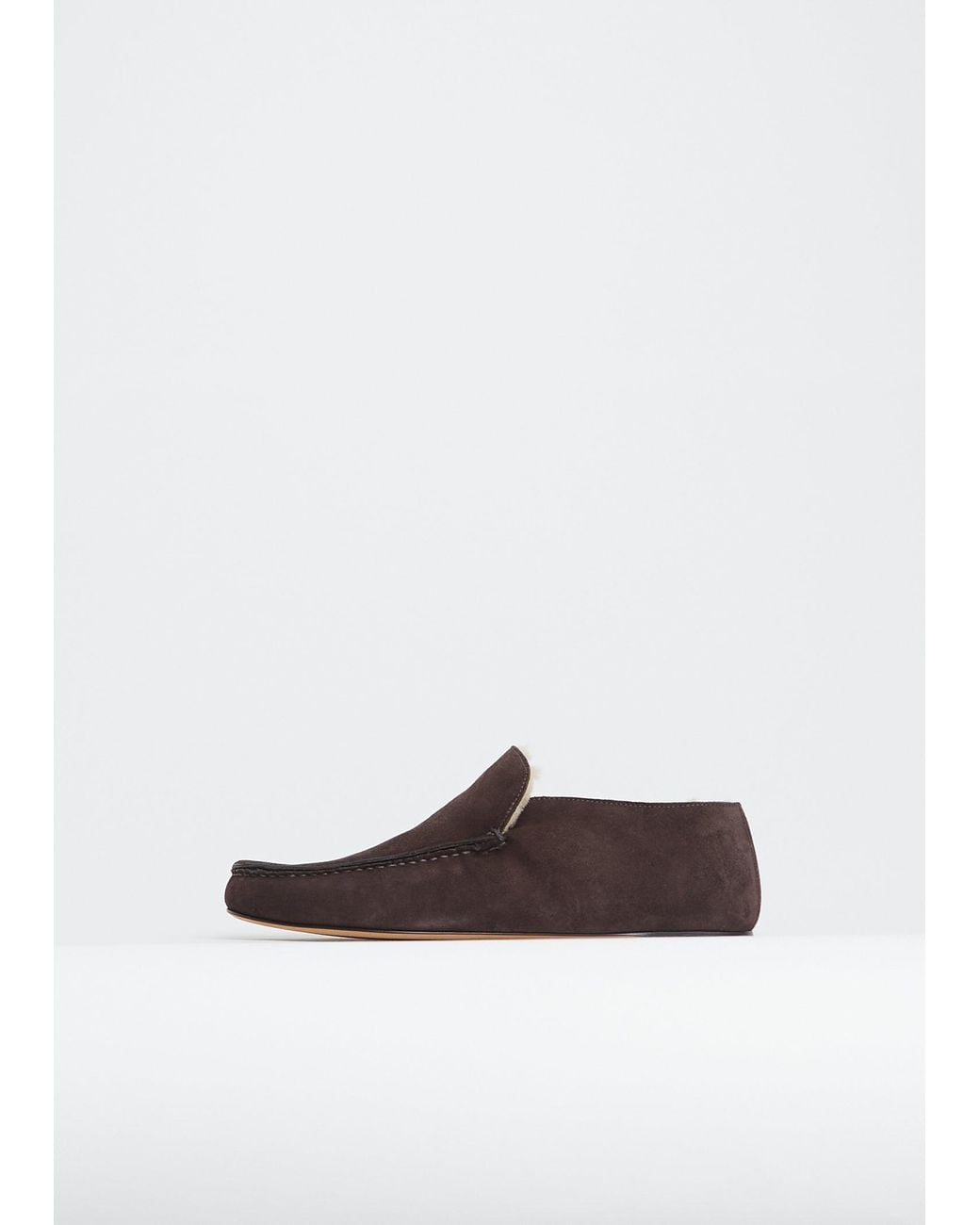 The Row White Leo Suede Loafer