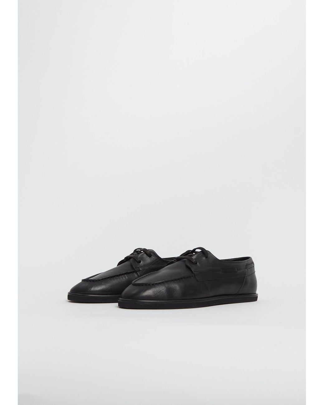Auralee White Soft Leather Deck Shoes