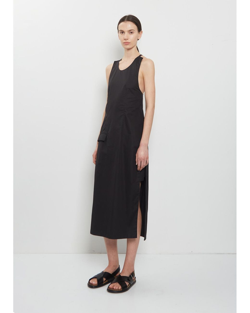 Rier Black Apron Cotton Dress