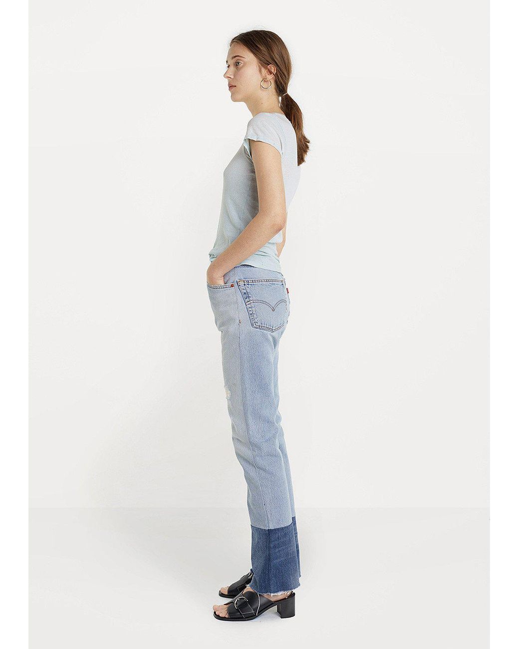 RE/DONE Levi's High Rise Stove Pipe Jean in Blue | Lyst