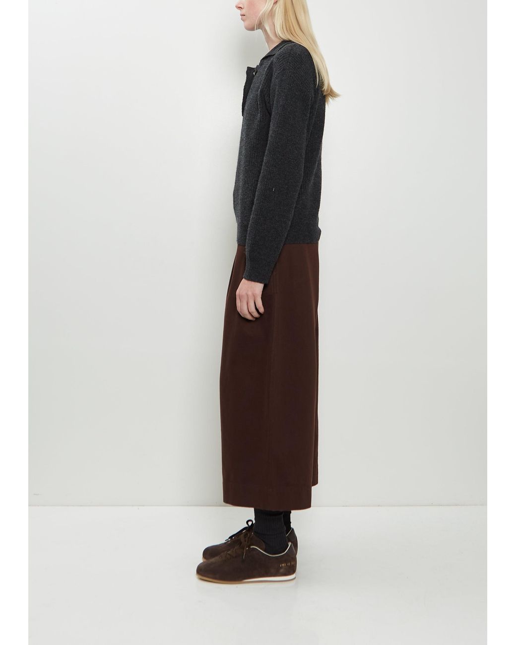 MHL by Margaret Howell Black 3-button Wool Polo