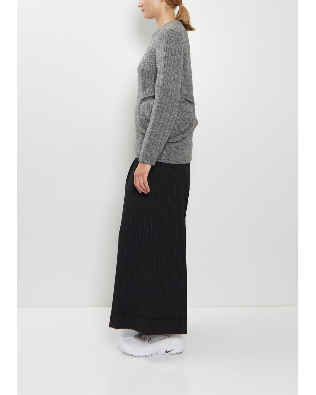 Comme des Garçons Gray Padded Details Wool Sweater