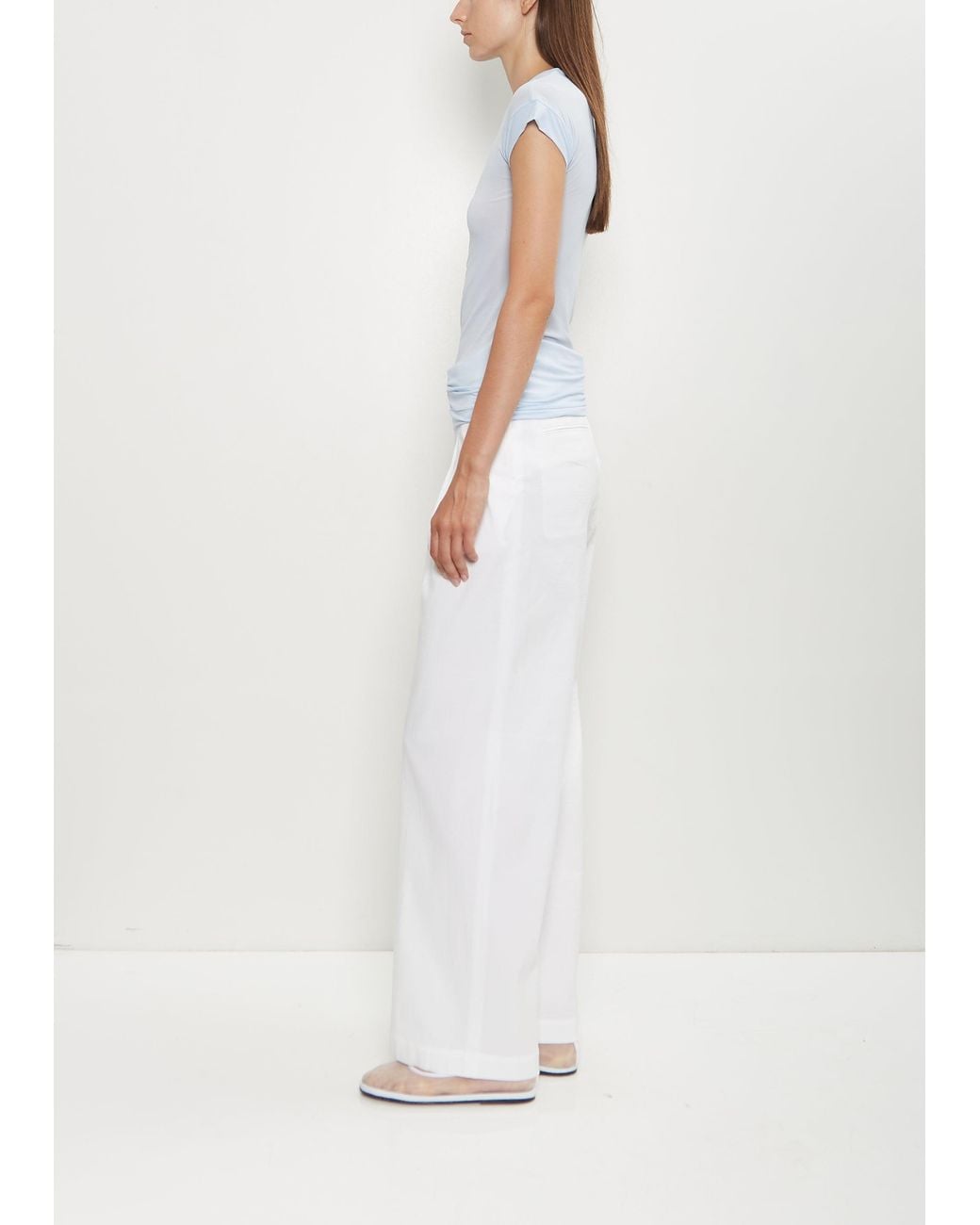 Issey Miyake White Washi Paper Wide Leg Pants