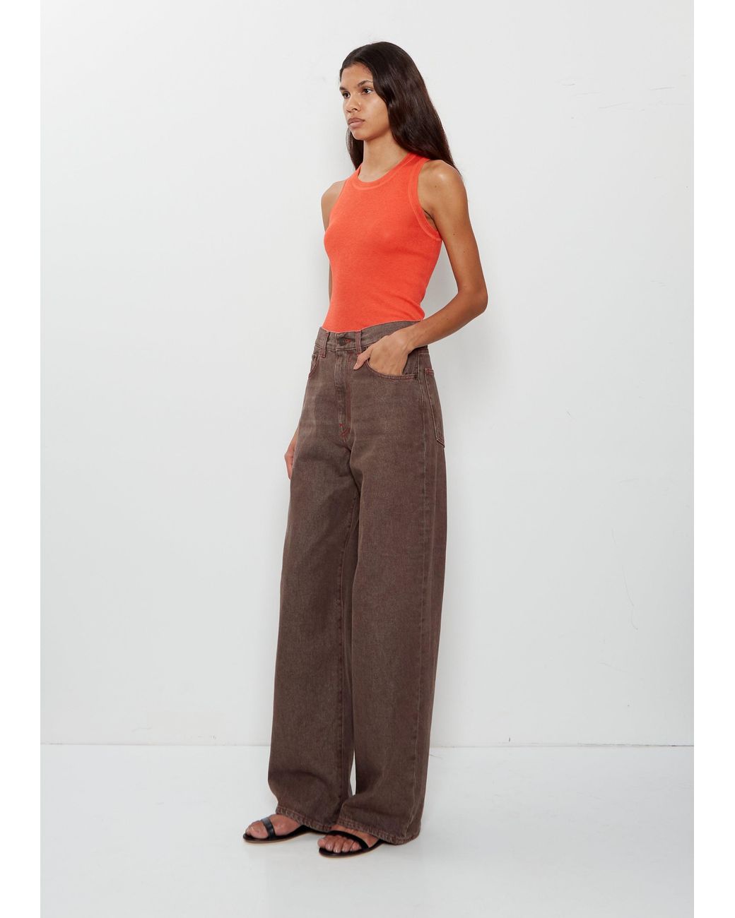 6397 Brown Wide Cotton Jean