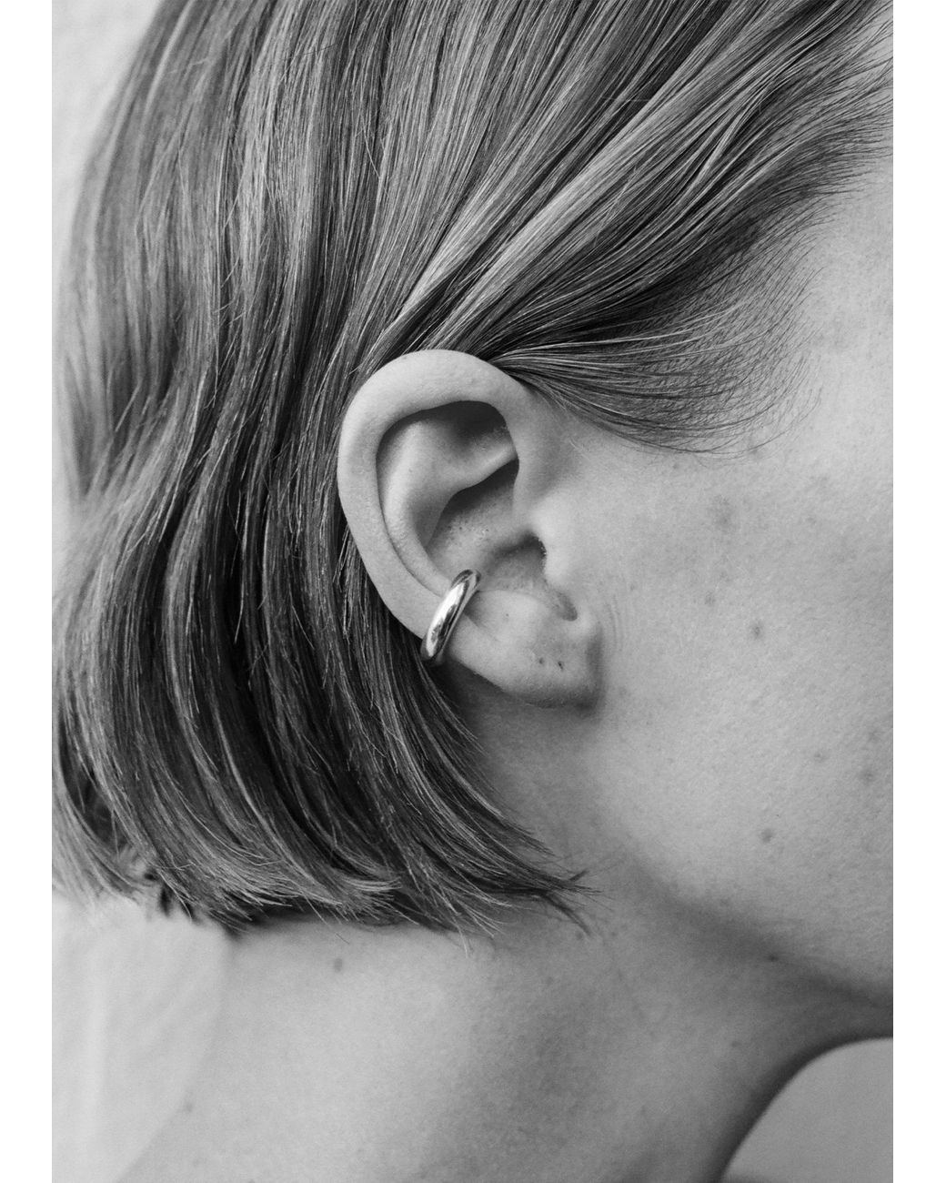 Sophie Buhai Black Silver Bagel Ear Cuff