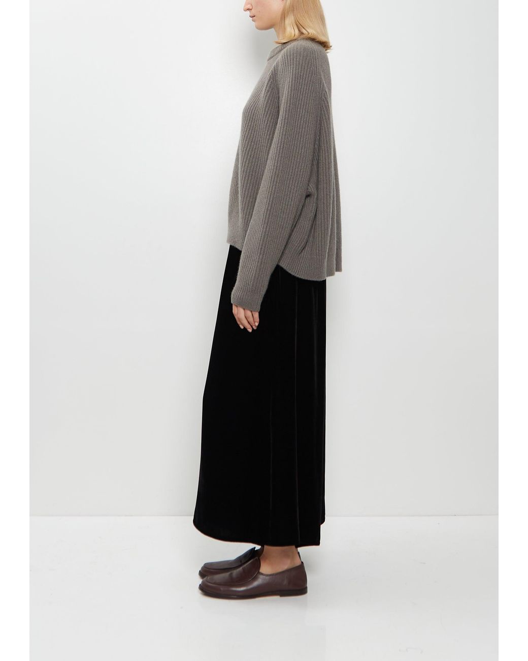 Dusan Gray Ribbed Cashmere Sweater