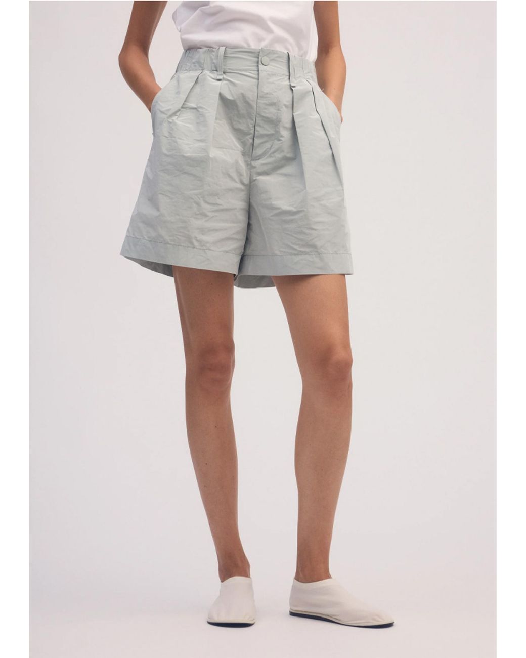 Issey Miyake White Crumpled Technical Cotton U Pants