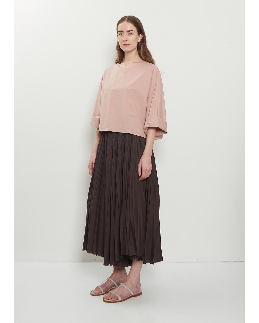 Dusan Pink Cotton Popeline Chunky T-shirt