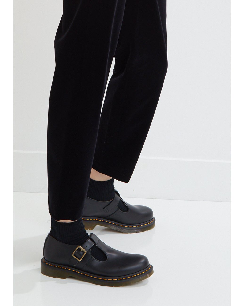 Dr. Martens Leather Polley T Bar Mary Janes in Black | Lyst
