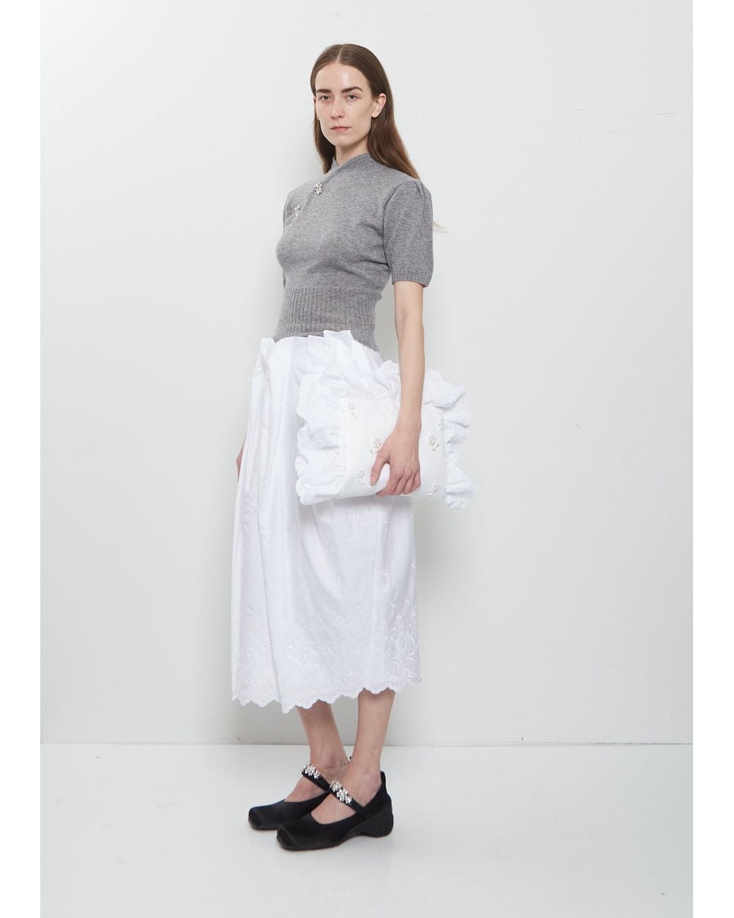 Simone Rocha White Embellished Pillowcase Clutch Bag