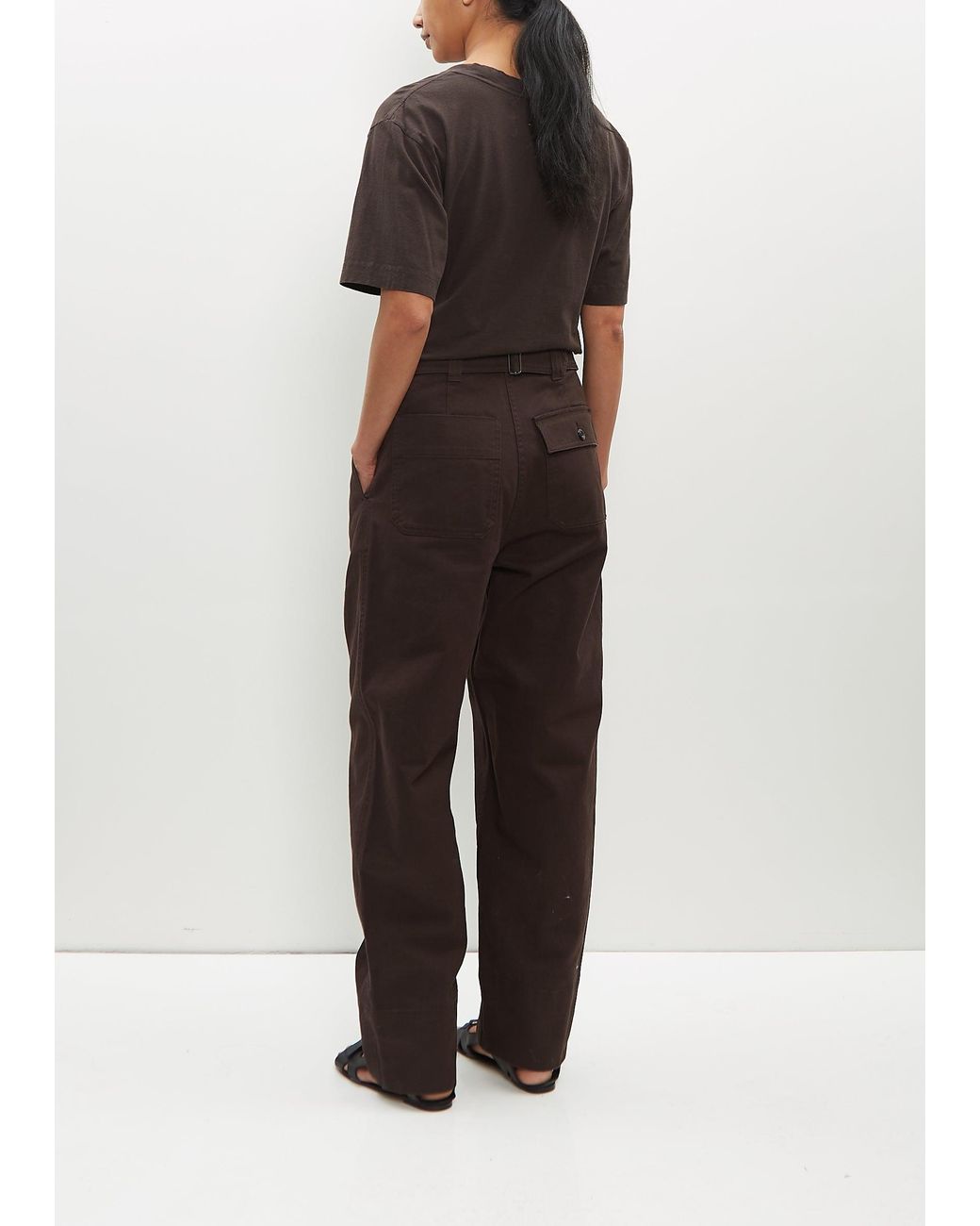 MHL by Margaret Howell Cinch Back Trouser in Black | Lyst UK