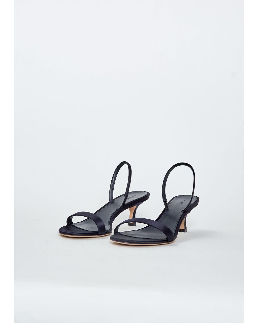 The Row White Ella Silk Kitten Slingback