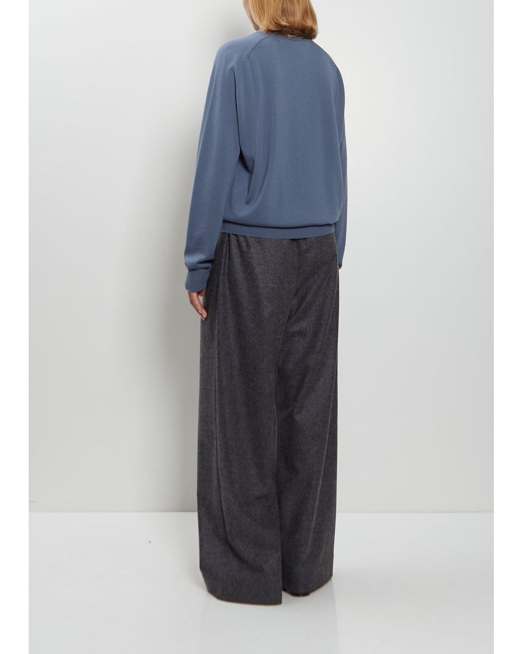 Meta Campania Collective Blue Jack Crew Neck Merino Wool Sweater