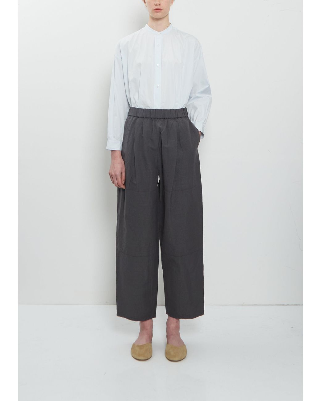 Arts & Science Gray One Tuck Linen Cotton Pant