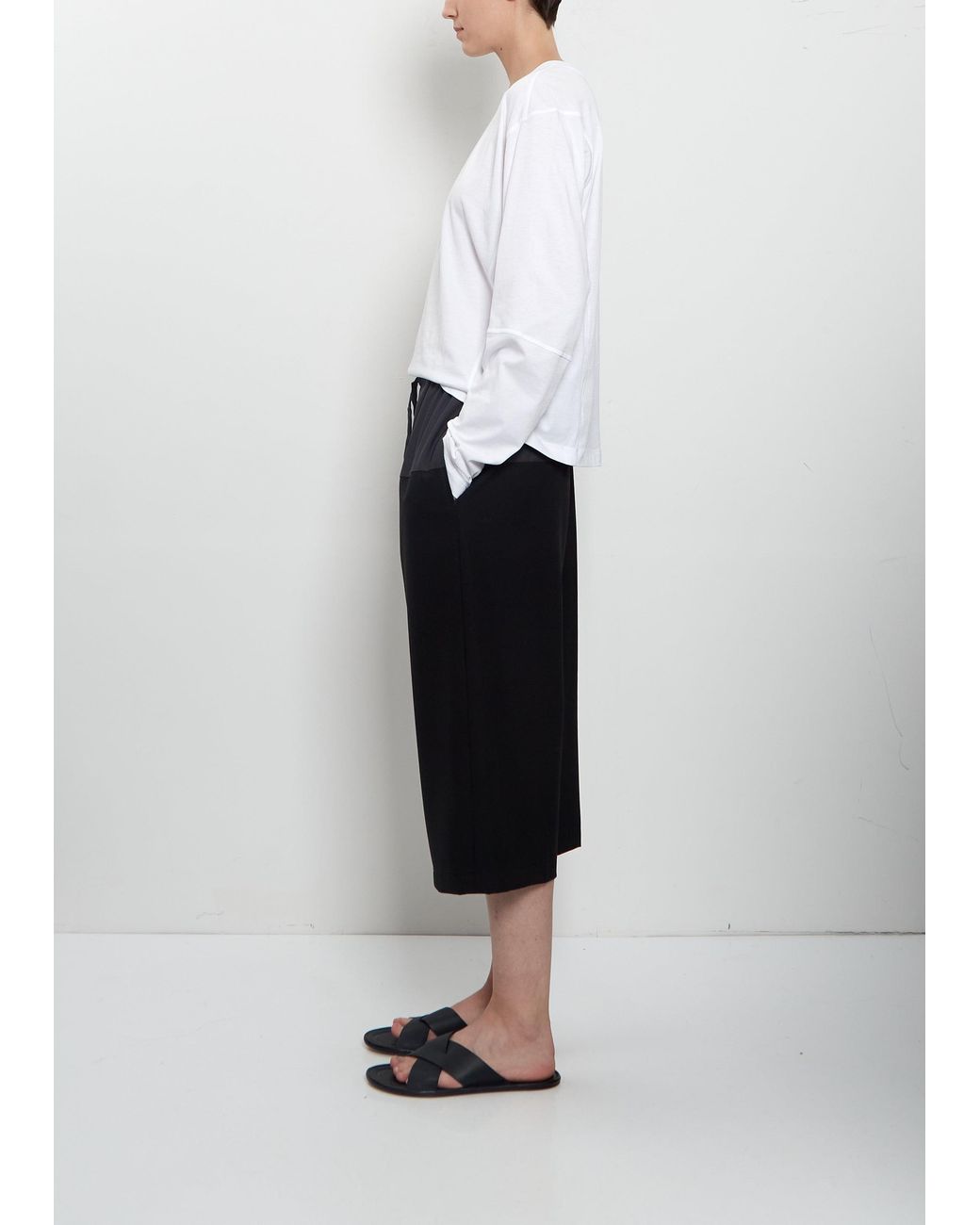 6397 Multicolor Cropped Drawstring Wool Pant