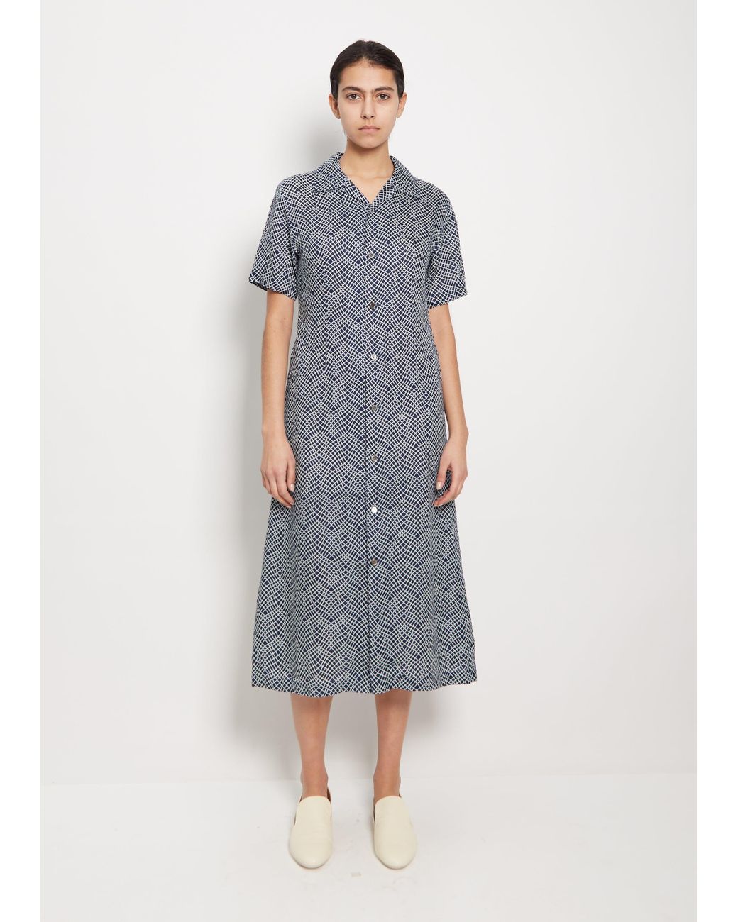 Blue Blue Japan Indigo Linen Minamo Bassen Dress in Blue | Lyst UK