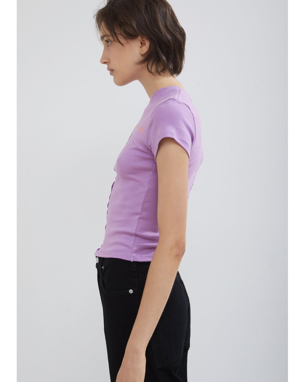 Eckhaus Latta Lapped Baby Tee in Purple Lyst