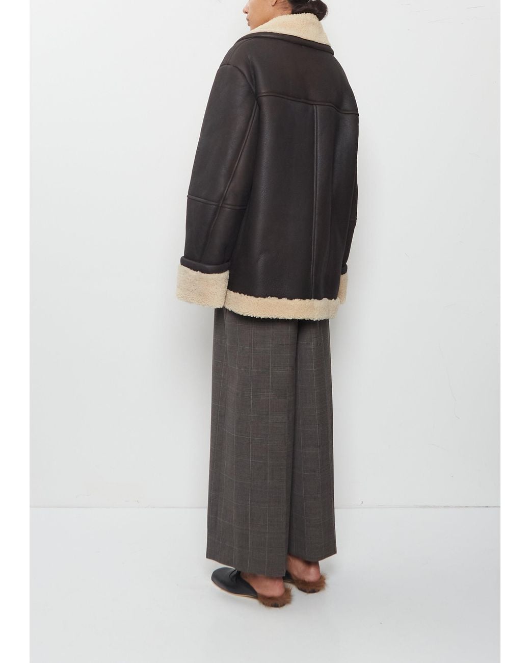 Simone Rocha Black Shearling Aviator Jacket