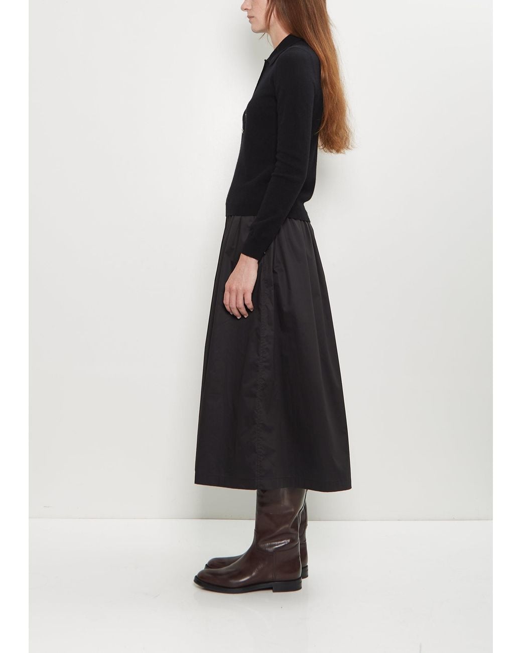 Begg x Co Black Anella Cashmere Polo Shirt