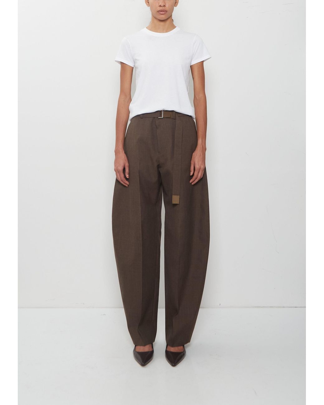 Sacai Brown Wool Suiting Pants