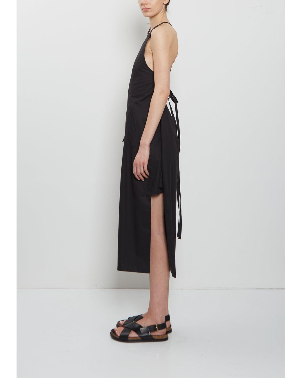 Rier Black Apron Cotton Dress