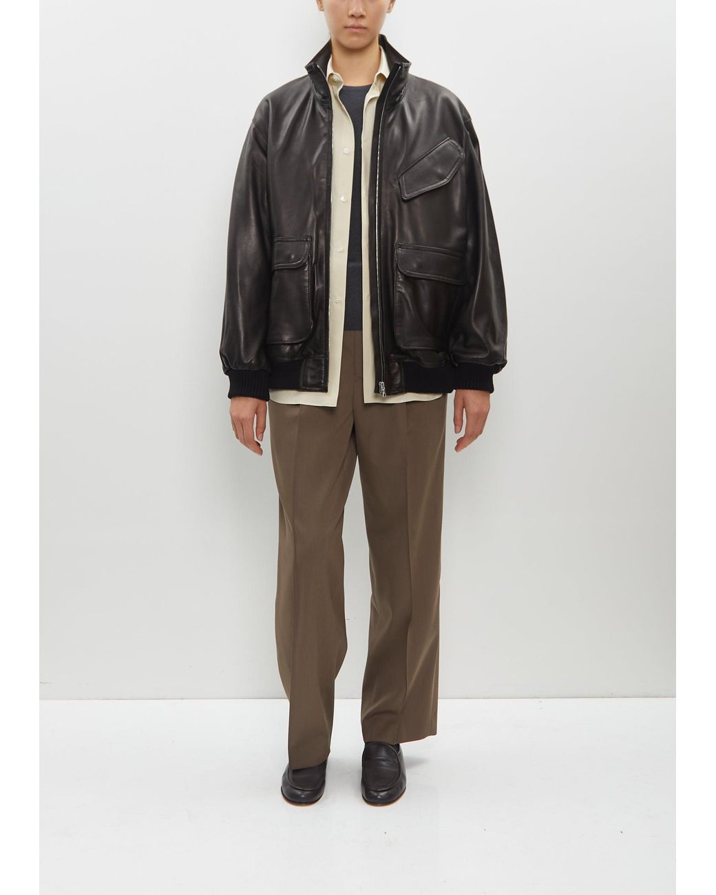 auralee-Black-Lamb-Leather-Zip