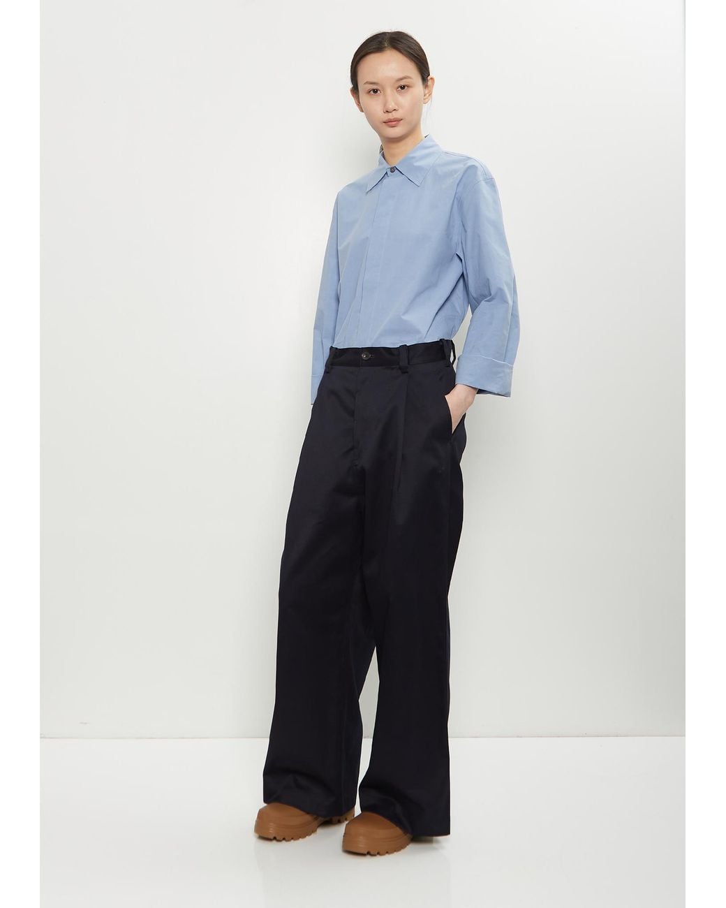 Sofie D'Hoore Blue Pasadena Cotton Darted Pants