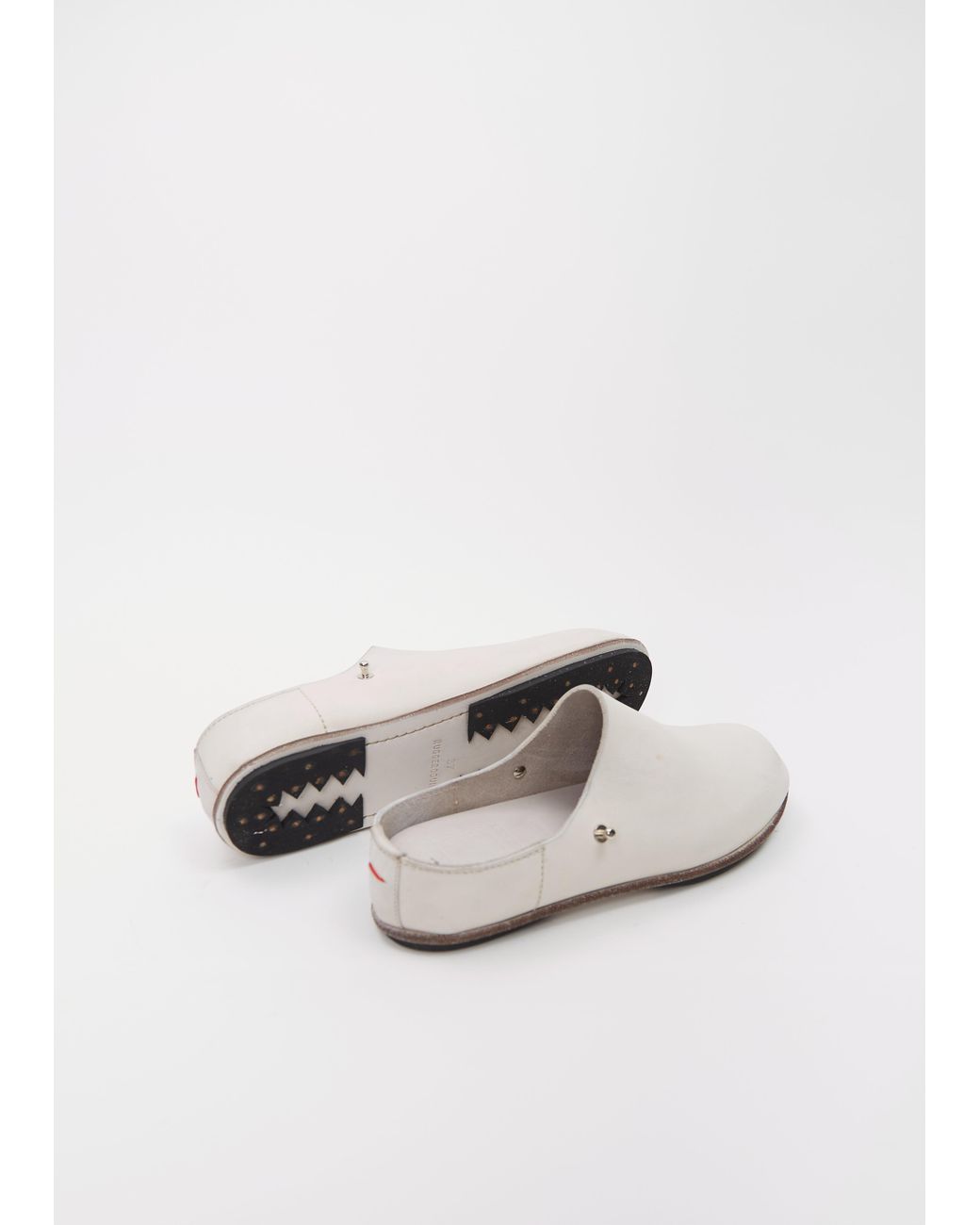 Casey Casey White Guidi Leather Clogs