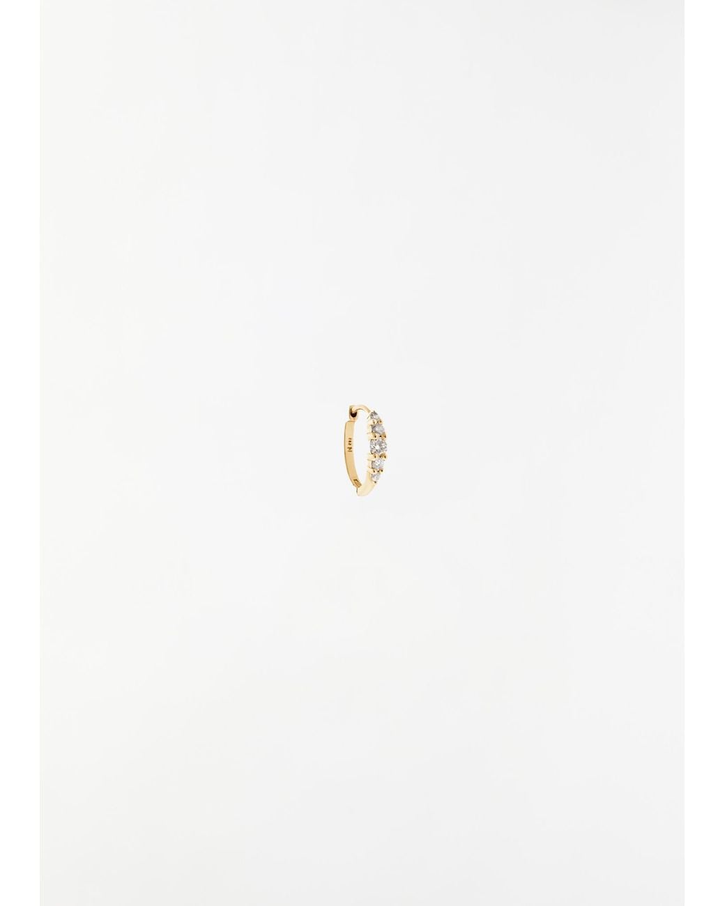 Ileana Makri White Diamond Rivulet Medium Oval Hoops
