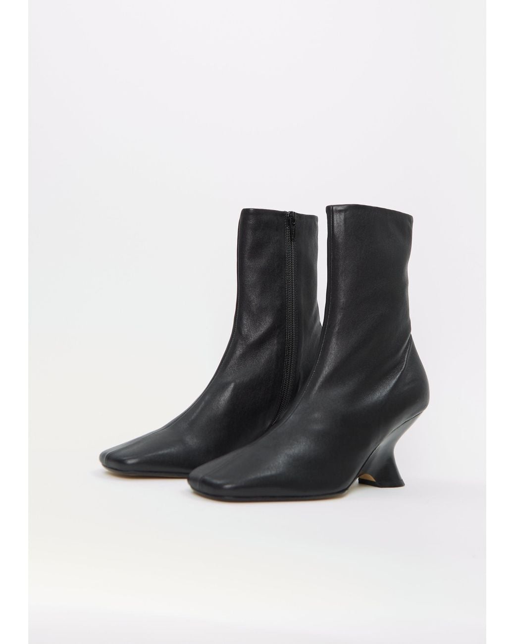 Dries Van Noten Black Heeled Leather Ankle Boot