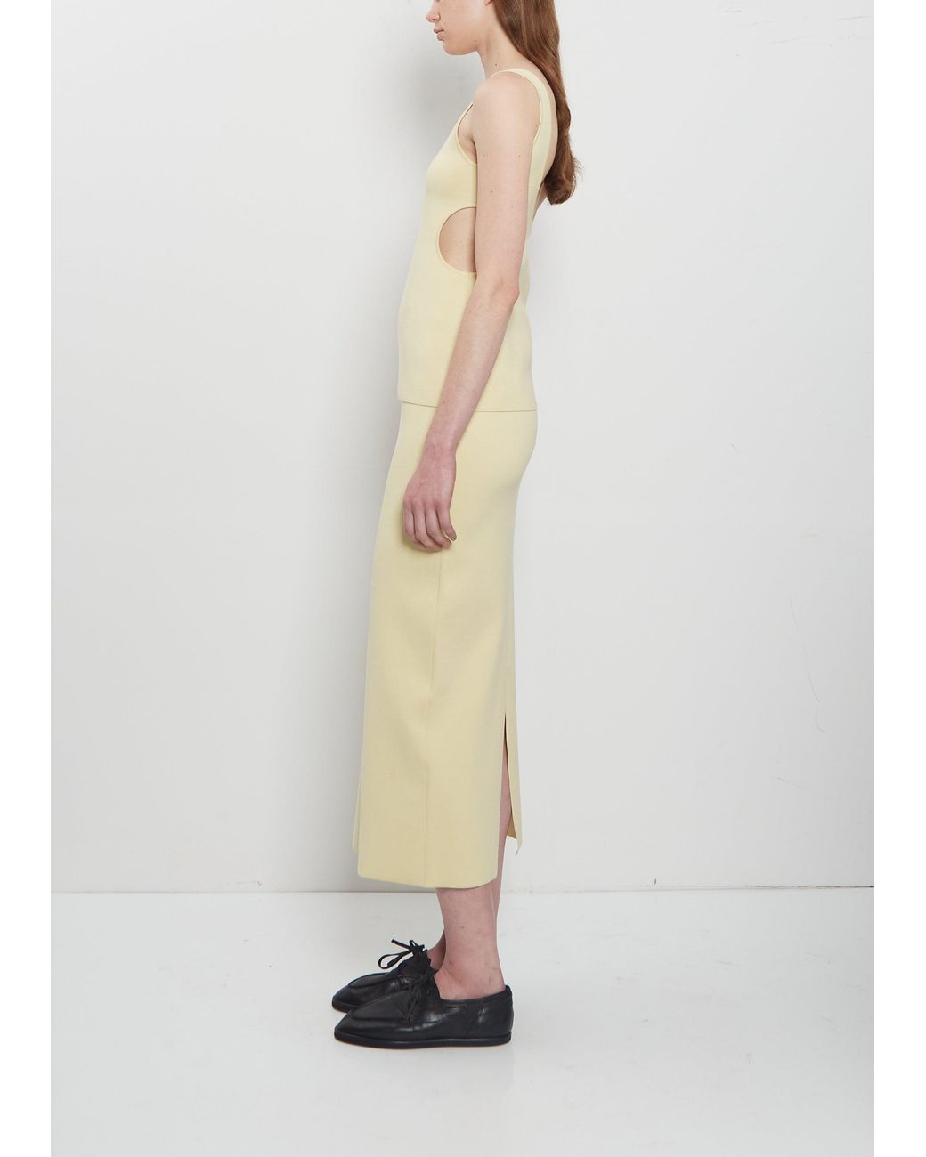 Auralee Natural Doubled Faced Silk Cotton Knit Tank