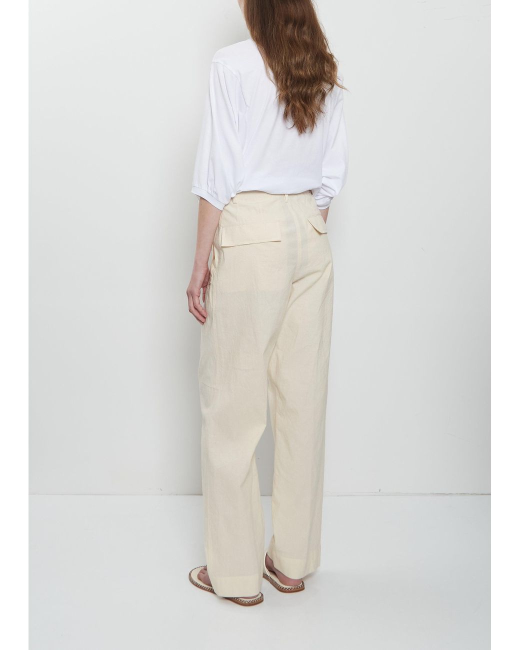 Dries Van Noten White Pincks Cotton Pants