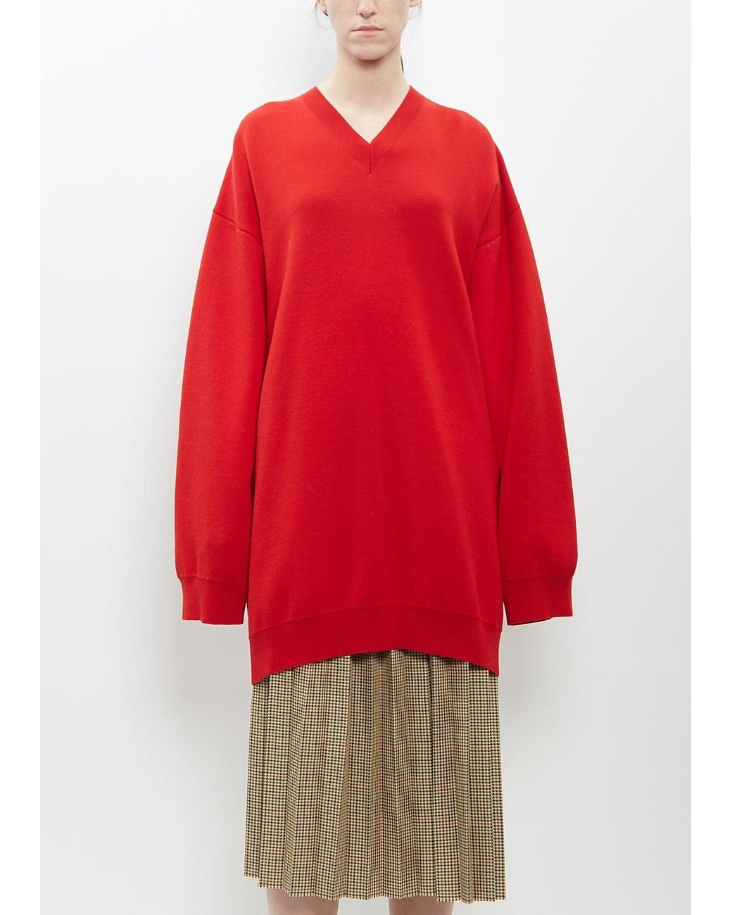 Marie Adam-Leenaerdt Red Wool Sweater Dress