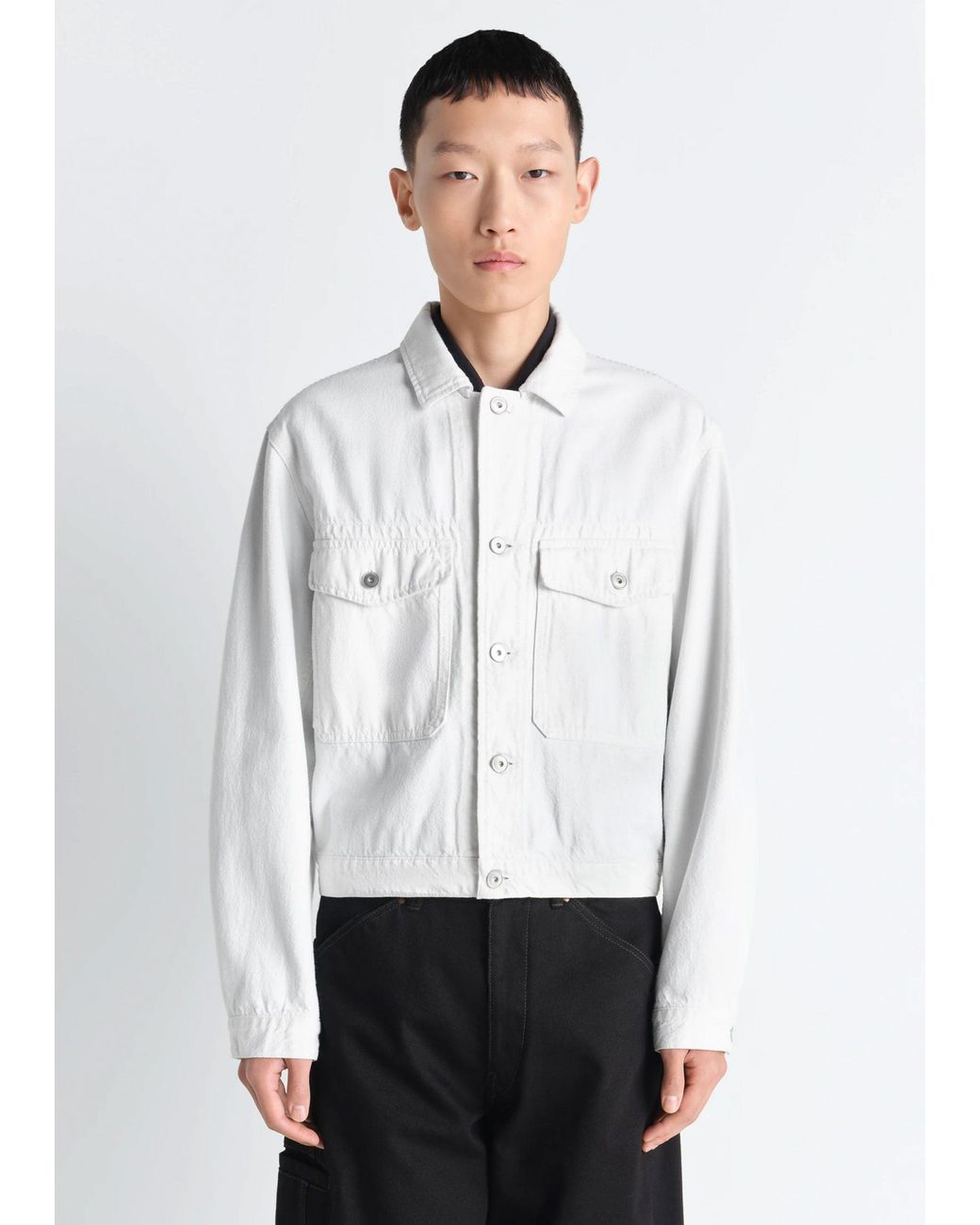 Lemaire White Denim Trucker Jacket