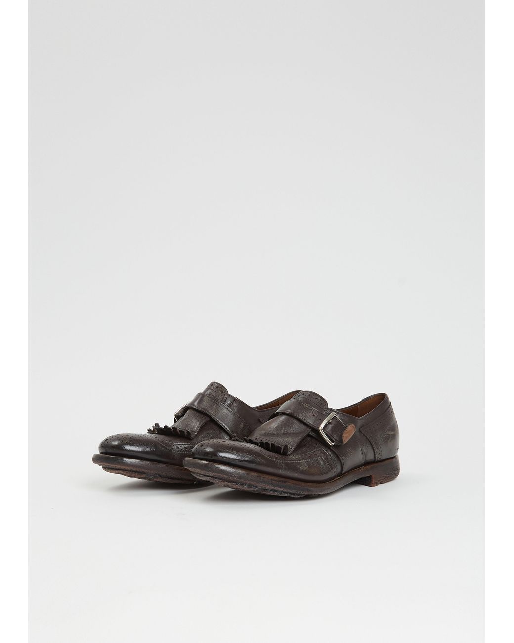 Church's White Shanghai Distressed Leather Loafer